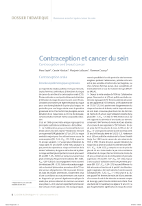 Contraception et cancer du sein DOSSIER THÉMATIQUE Contraception and breast cancer Contraception orale