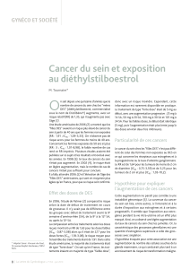 O Cancer du sein et exposition au diéthylstilboestrol GYNÉCo Et SoCiÉtÉ