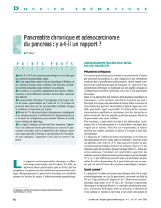 Pancréatite chronique et adénocarcinome D