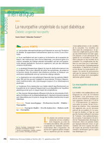 thématique Dossier La neuropathie urogénitale du sujet diabétique Diabetic urogenital neuropathy