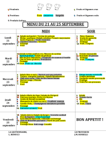 Féculents Fruits et légumes crus