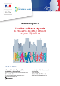 Dossier de presse Première conférence régionale de l’économie sociale et solidaire