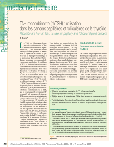 médecine nucléaire L TSH recombinante (rhTSH) : utilisation
