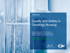 Quality and Safety in Oncology Nursing Welcome