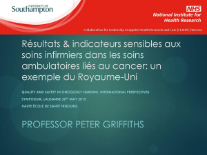 Résultats &amp; indicateurs sensibles aux soins infirmiers dans les soins
