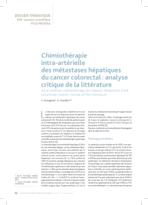 Chimiothérapie intra-artérielle des métastases hépatiques du cancer colorectal : analyse