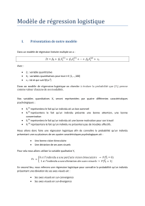 Modèle de régression logistique I. Présentation de notre modèle