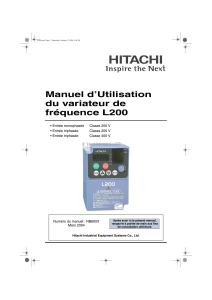 Manuel d’Utilisation du variateur de fréquence L200