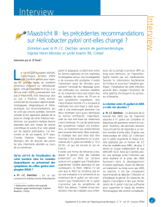Interview Maastricht III : les précédentes recommandations Helicobacter pylori
