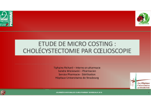 Etude de micro-costing : cholecystectomie sous coelioscopie