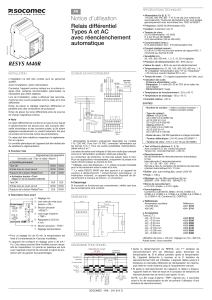 RESYS M40R Notice d’utilisation Relais différentiel Types A et AC