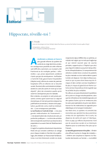 Hippocrate, réveille-toi ! Editorial C.Trivalle