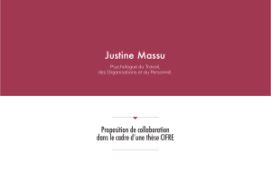 Justine Massu Proposition de collaboration dans le cadre d’une thèse CIFRE