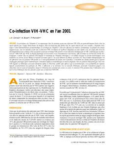 Co-infection VIH-VHC en l’an 2001 M