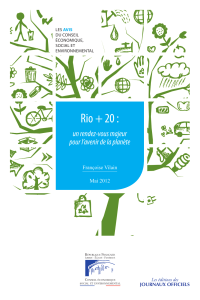 Rio + 20 : un rendez-vous majeur pour l’avenir de la planète