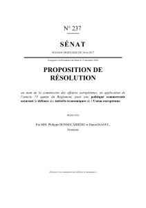 La proposition de résolution