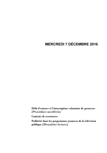 MERCREDI 7 DÉCEMBRE 2016