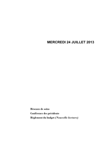 MERCREDI 24 JUILLET 2013 Réseaux de soins Conférence des présidents