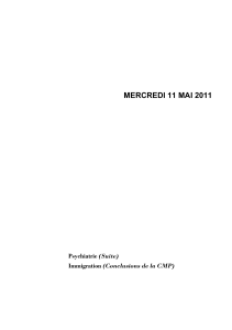 MERCREDI 11 MAI 2011 (Suite) (Conclusions de la CMP)