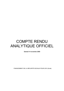 COMPTE RENDU ANALYTIQUE OFFICIEL Samedi 14 novembre 2009