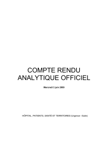 COMPTE RENDU ANALYTIQUE OFFICIEL Mercredi 3 juin 2009