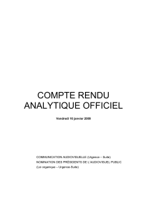 COMPTE RENDU ANALYTIQUE OFFICIEL