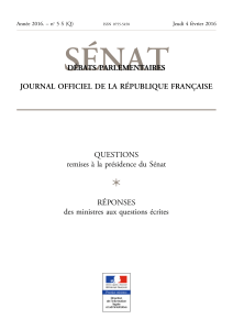 SÉNAT * DÉBATS PARLEMENTAIRES JOURNAL OFFICIEL DE LA RÉPUBLIQUE FRANÇAISE