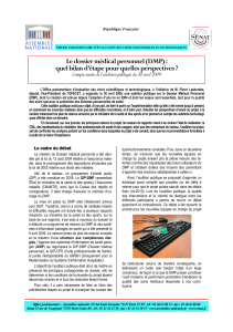 Le dossier médical personnel (DMP) :