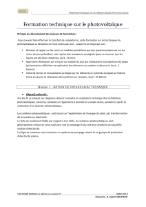 Formation technique sur le photovoltaïque