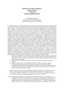 Vitamine D et aspects pratiques: - Quels dosages? - Pour qui?