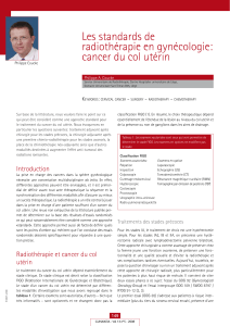 Les standards de radiothérapie en gynécologie: cancer du col utérin