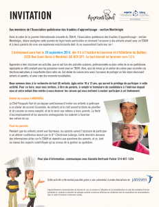 INVITATION Aux membres de l’Association québécoise des troubles d’apprentissage - section...