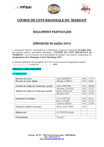 COURSE	DE	COTE	REGIONALE	DU		MARIGOT  REGLEMENT	PARTICULIER DIMANCHE	06	Juillet	2014
