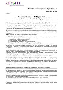 Commission des stupéfiants et psychotropes du 19/06/2014