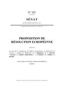 SÉNAT PROPOSITION DE RÉSOLUTION EUROPÉENNE N° 103