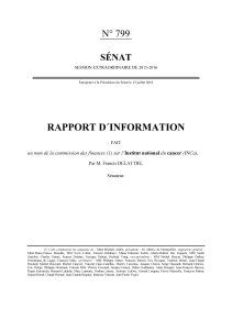 RAPPORT D´INFORMATION N° 799 SÉNAT