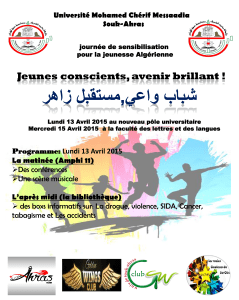 Université Mohamed Chérif Messaadia Souk-Ahras journée de sensibilisation pour la jeunesse Algérienne