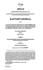 SÉNAT RAPPORT GÉNÉRAL N°92