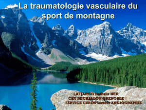La traumatologie vasculaire du sport de montagne LATTARICO Nathalie MER CHU MICHALLON GRENOBLE