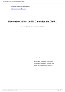 Novembre 2010 - Le DCC service du DMP... xavier barbaud
