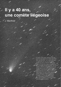 Il y a 40 ans, une comète liégeoise J. Manfroid