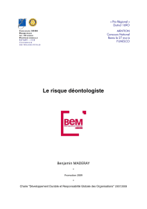 Le risque déontologiste Benjamin MADERAY