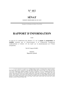 RAPPORT D´INFORMATION N° 483 SÉNAT