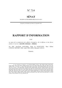 RAPPORT D´INFORMATION N° 714 SÉNAT