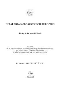 DÉBAT PRÉALABLE AU CONSEIL EUROPÉEN des 15 et 16 octobre 2008