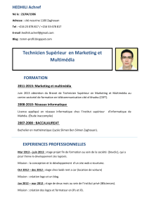 Technicien Supérieur  en Marketing et Multimédia HEDHILI Achref FORMATION
