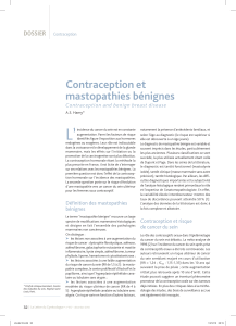 L’ Contraception et mastopathies bénignes DOSSIER