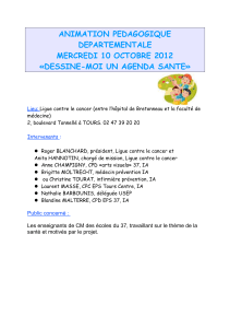 ANIMATION PEDAGOGIQUE DEPARTEMENTALE MERCREDI 10 OCTOBRE 2012 «DESSINE-MOI UN AGENDA SANTE»