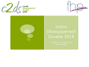 Indice Développement Durable 2014 Résultats compilés 2014