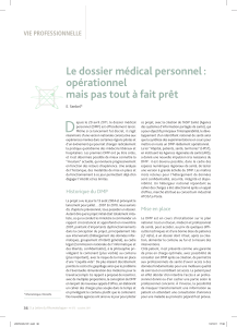 D Le dossier médical personnel : opérationnel mais pas tout à fait prêt